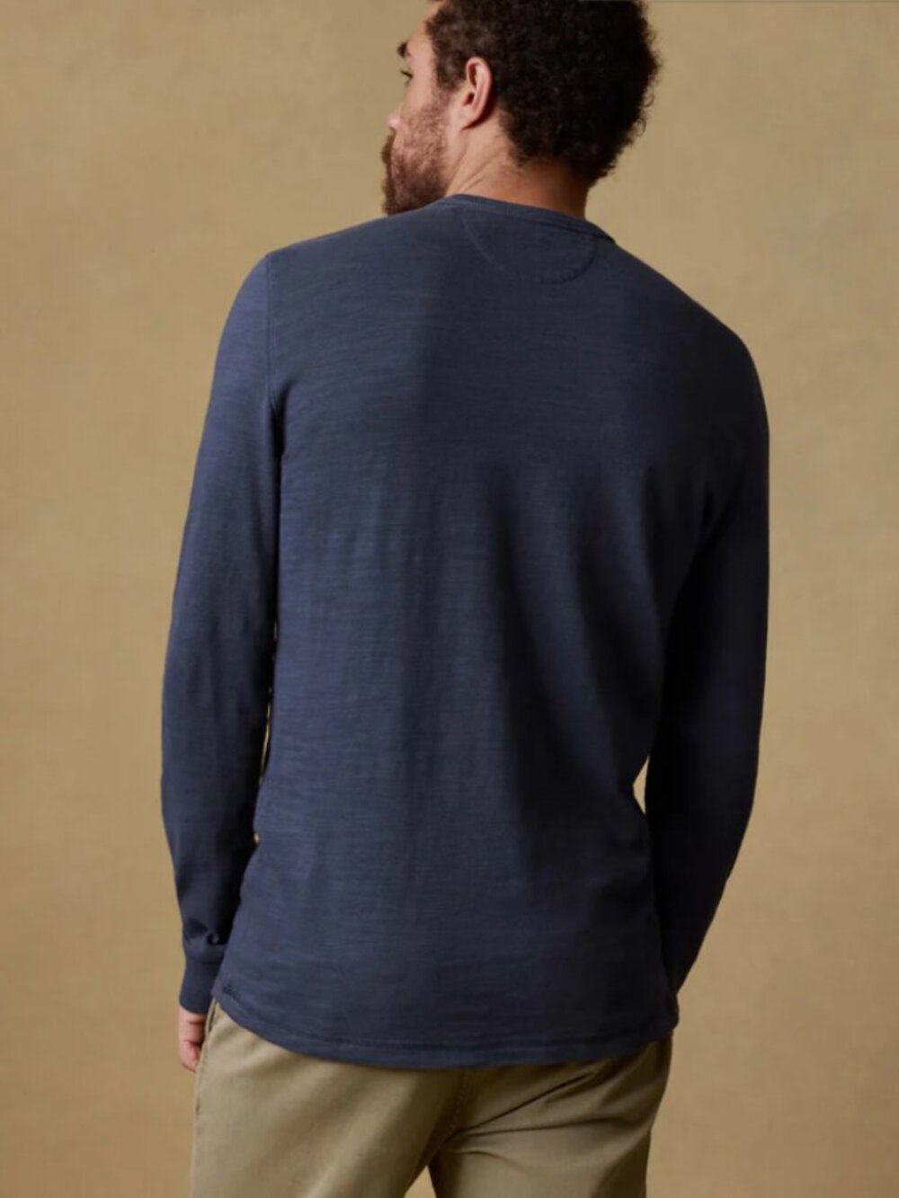 Faherty Sunwashed Slub Crew Long Sleeve Navy Blue Nights sz L - Picture 2 of 3